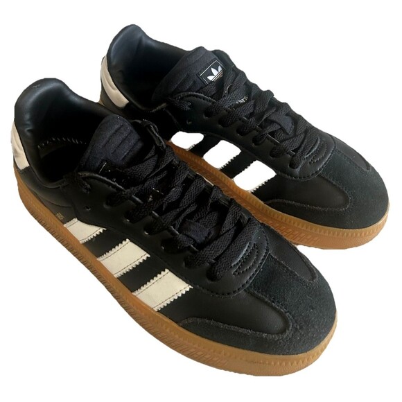 Adidas Samba XLG W 8 / M 7 Black White Stripes Leather Gum Unisex IE1379 - Picture 4 of 12